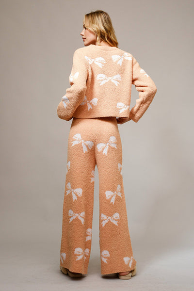 Loretta Bow Print Cozy Sweater set