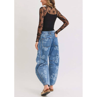 Floral Barrel Jeans