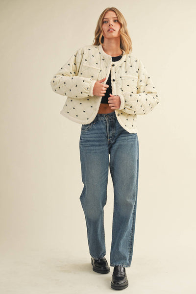 BOWIE EMBROIDERED QUILTED PUFF JACKET