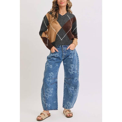 Floral Barrel Jeans