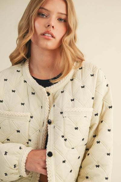 BOWIE EMBROIDERED QUILTED PUFF JACKET