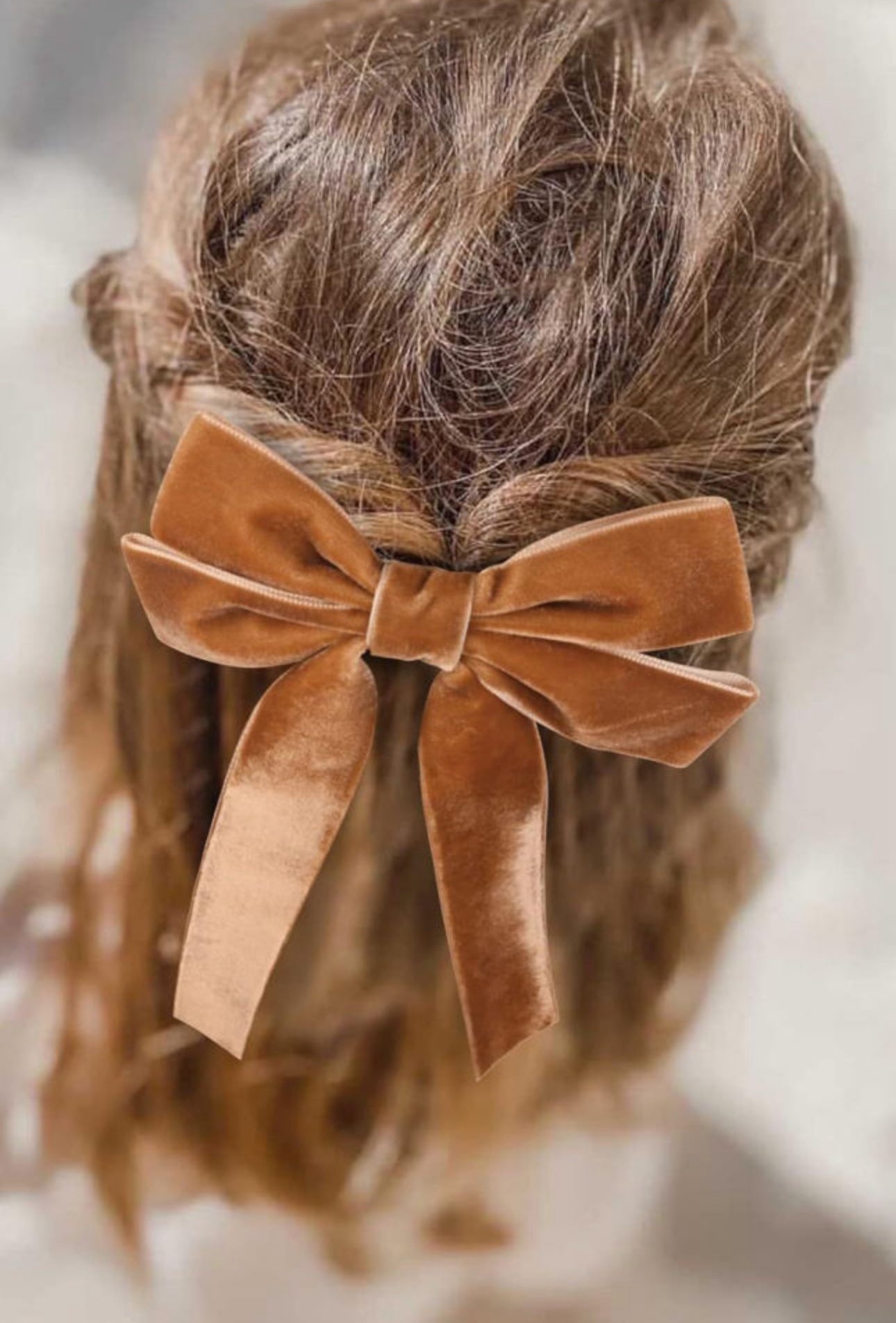 Brown Velvet Bowknot Hair Clip