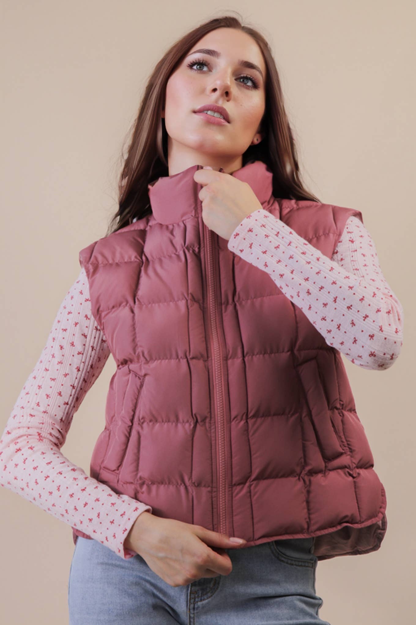 Rowan Solid Puffer Padded Warm Vest
