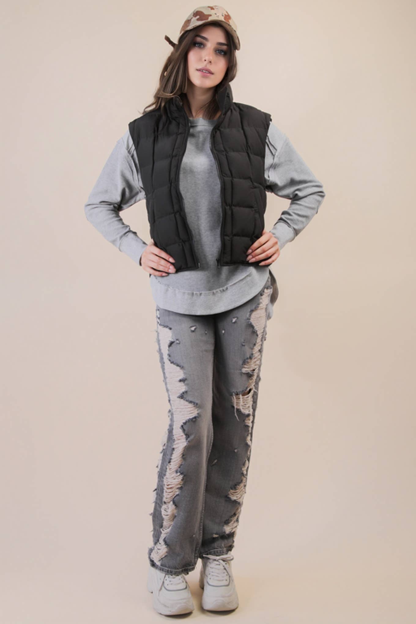 Rowan Solid Puffer Padded Warm Vest