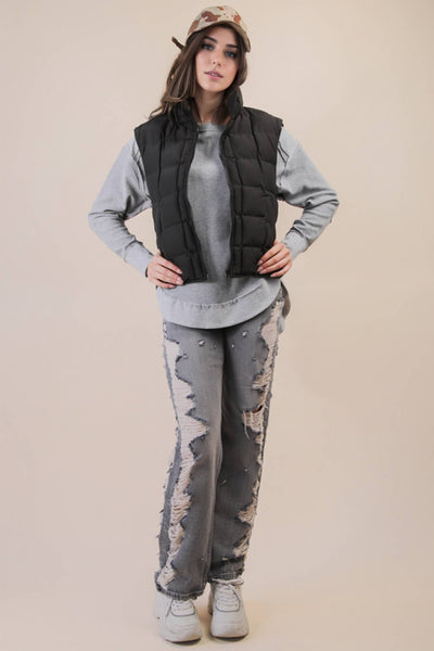 Rowan Solid Puffer Padded Warm Vest