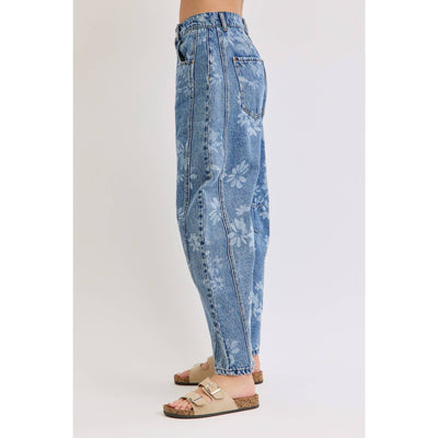 Floral Barrel Jeans