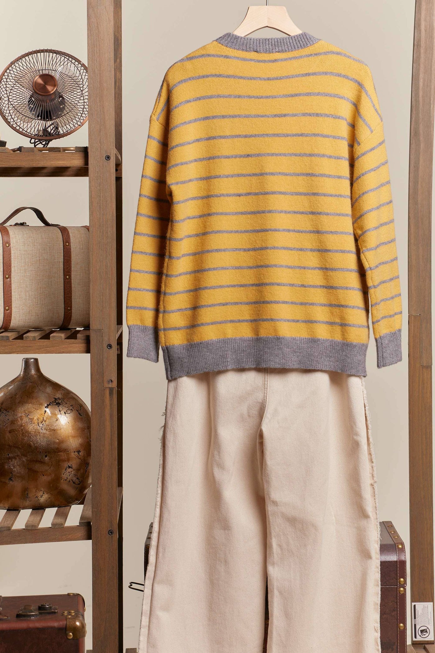 Josephine Daisy Patched Striped Sweater