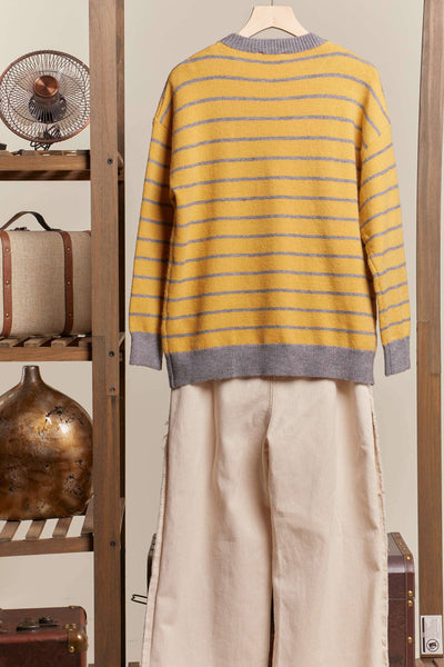 Josephine Daisy Patched Striped Sweater