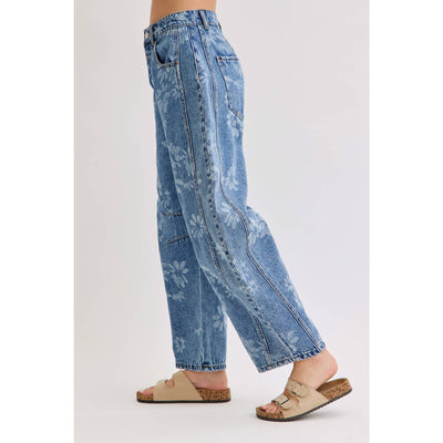 Floral Barrel Jeans