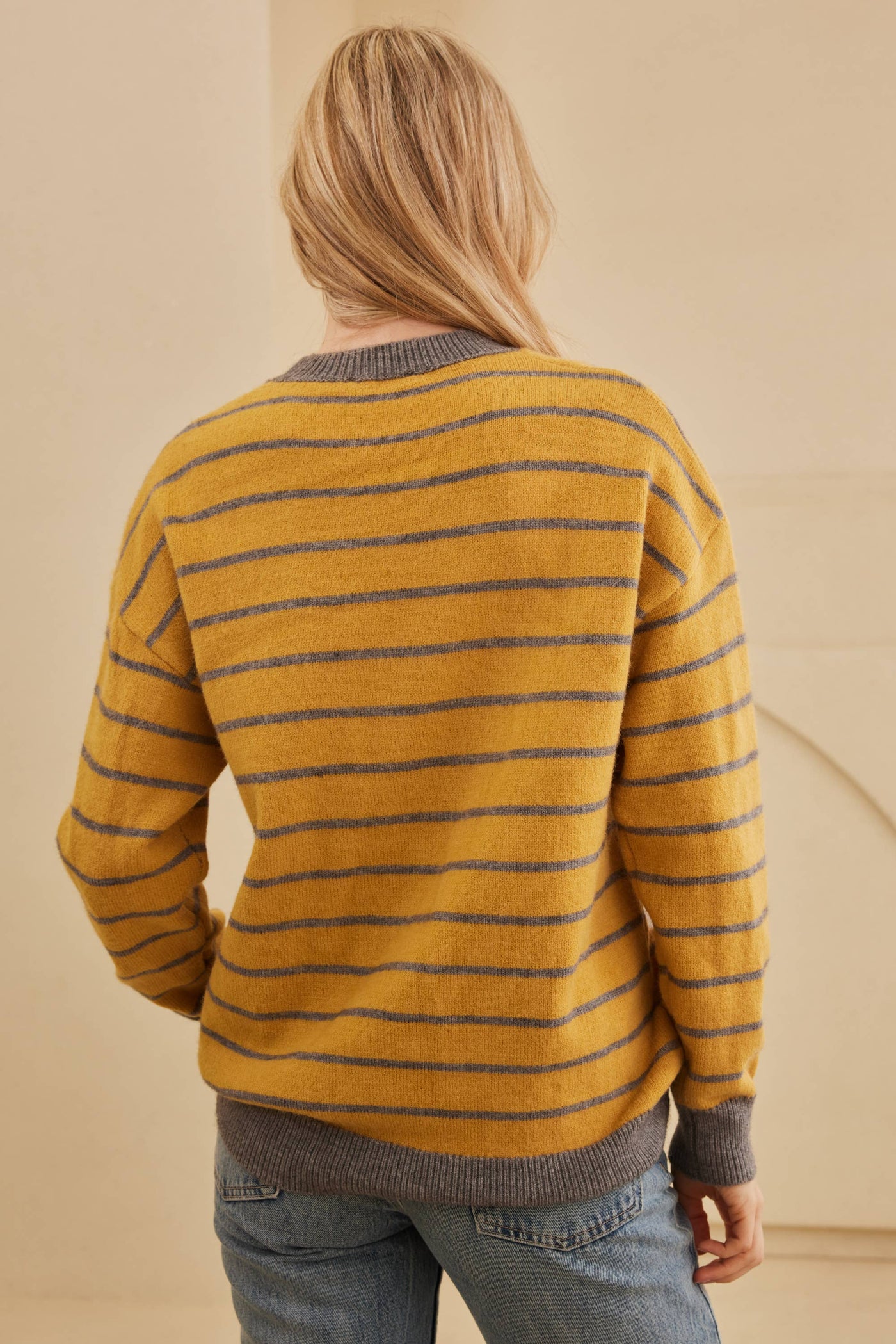 Josephine Daisy Patched Striped Sweater