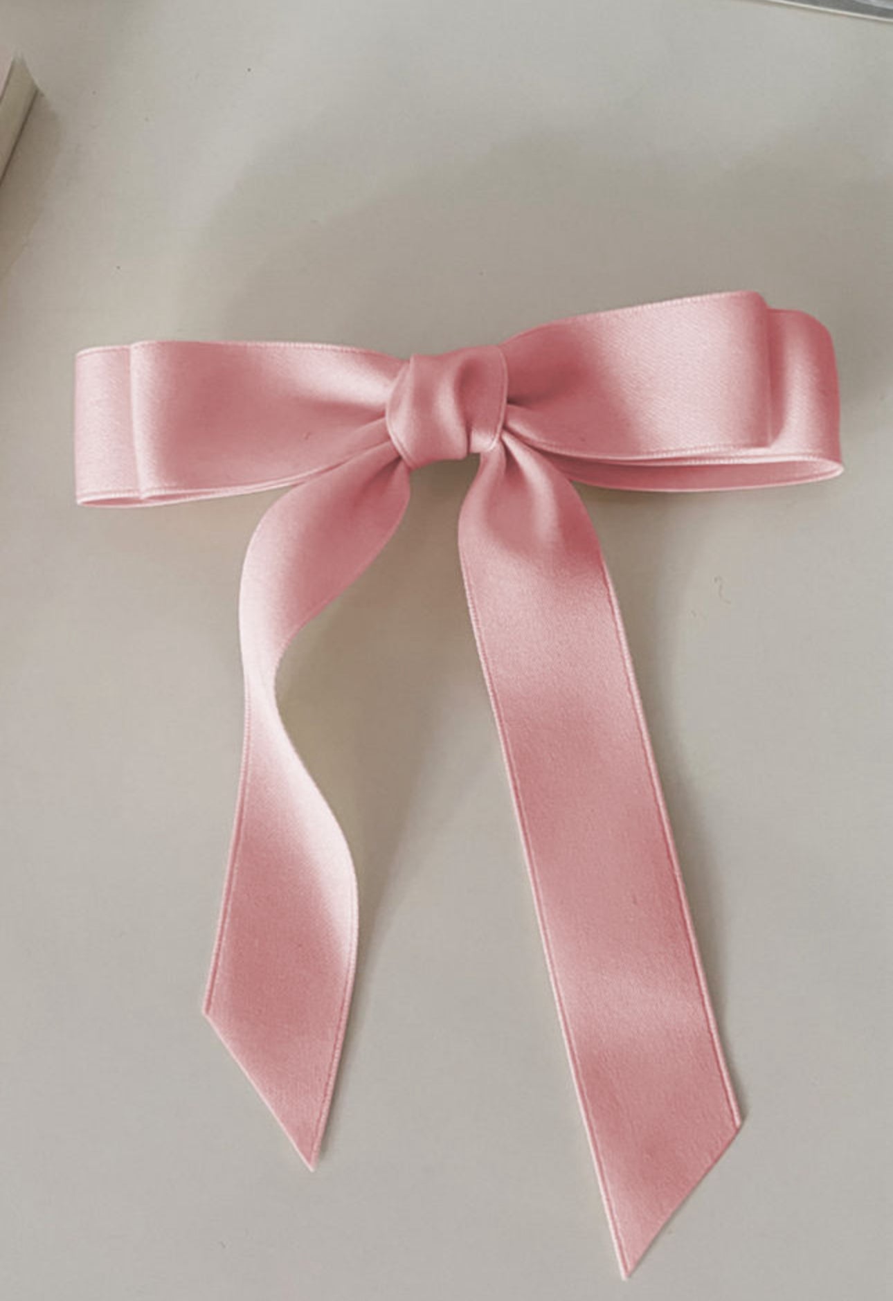Pink Satin Bow Hair Clip