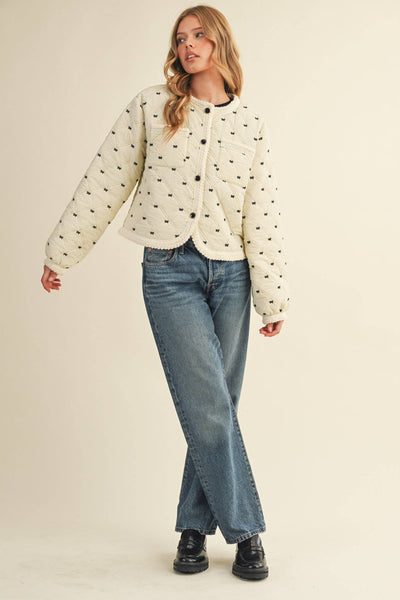 BOWIE EMBROIDERED QUILTED PUFF JACKET