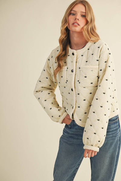 BOWIE EMBROIDERED QUILTED PUFF JACKET