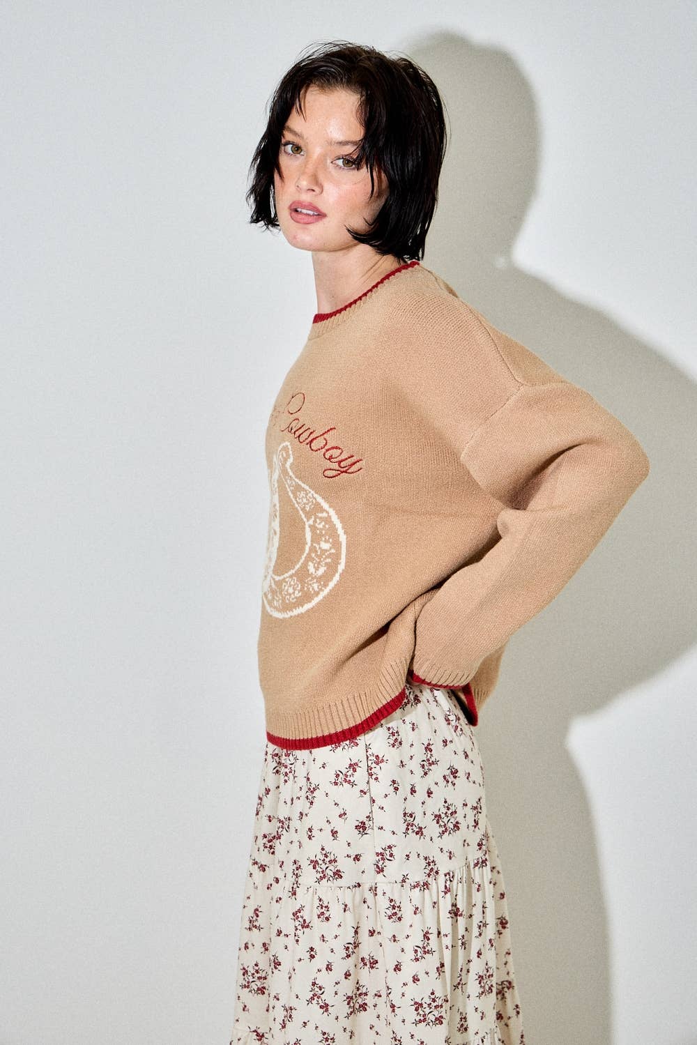 FOUND MY COWBOY PRINTED SWEATER