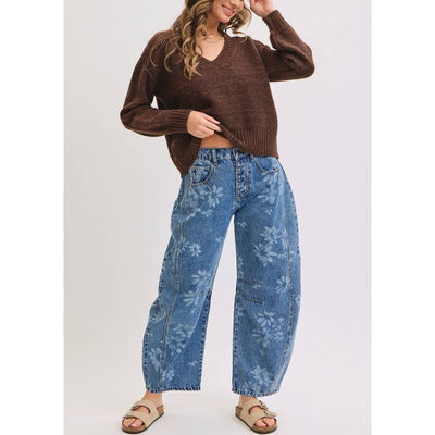 Floral Barrel Jeans