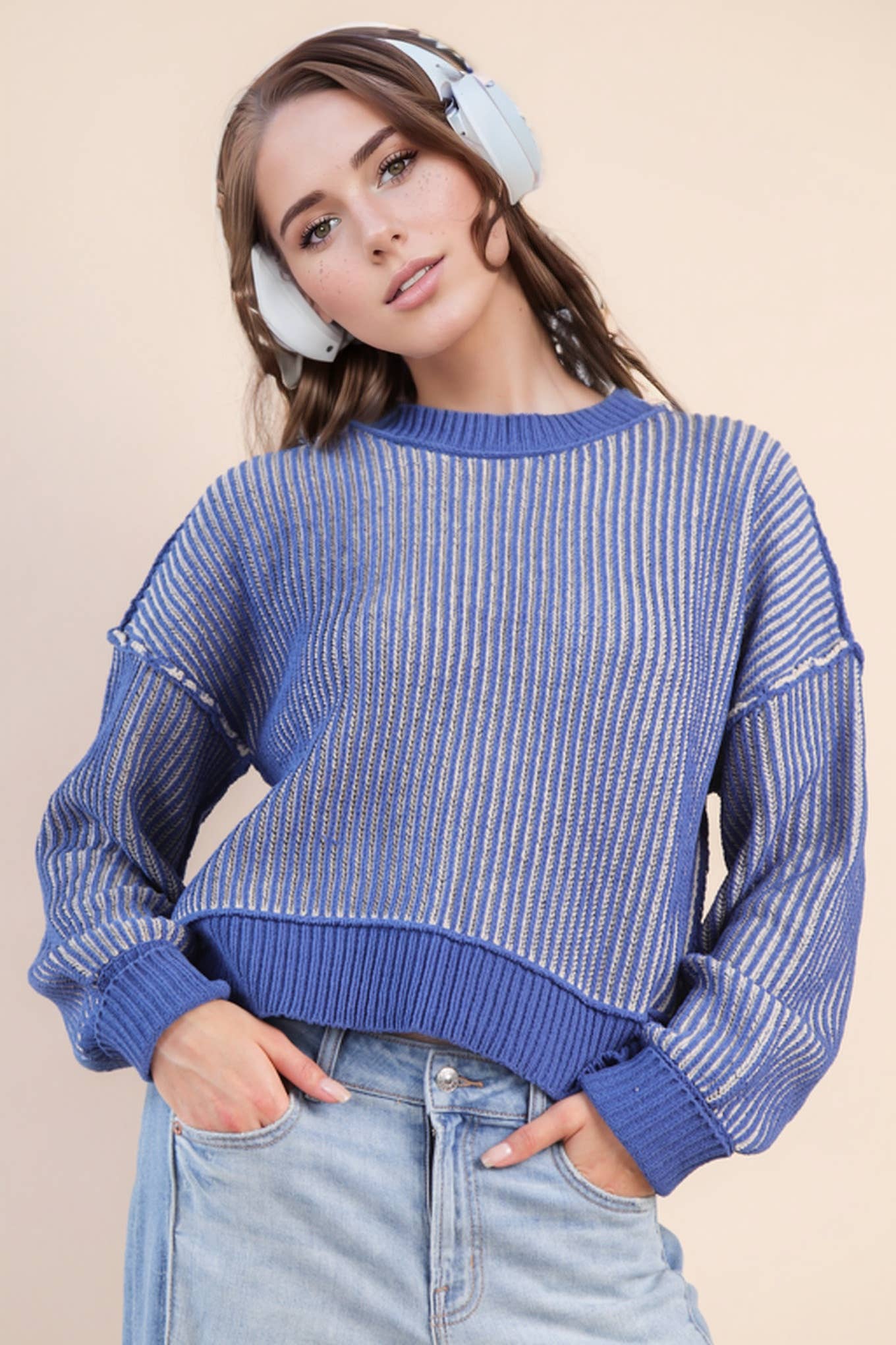 Horizon Two Tone Stripe Sweater