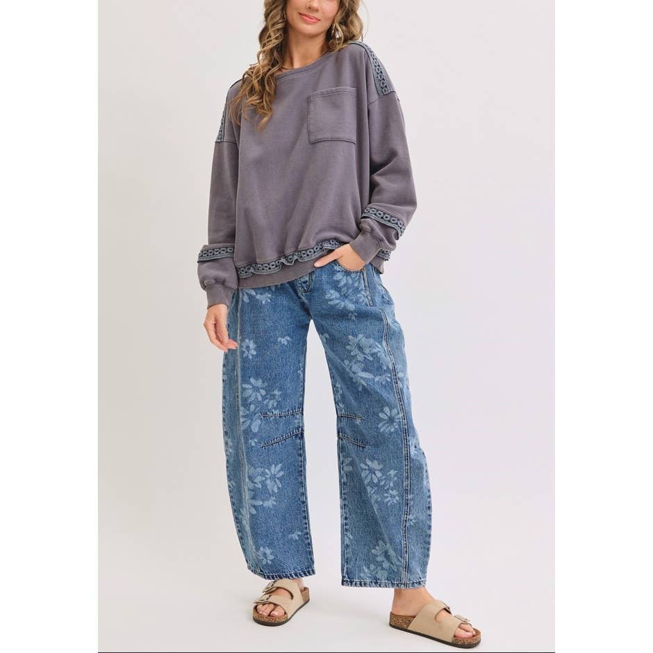 Floral Barrel Jeans
