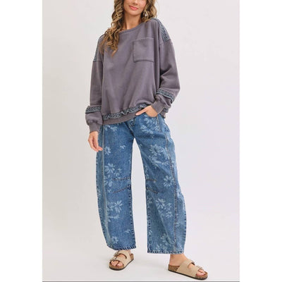 Floral Barrel Jeans