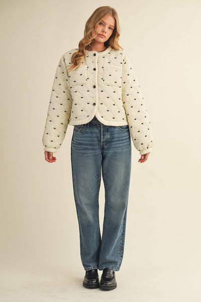 BOWIE EMBROIDERED QUILTED PUFF JACKET