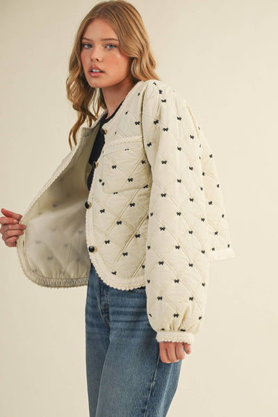 BOWIE EMBROIDERED QUILTED PUFF JACKET