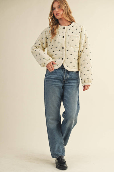 BOWIE EMBROIDERED QUILTED PUFF JACKET