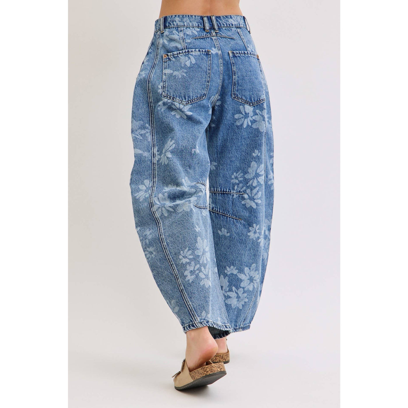 Floral Barrel Jeans