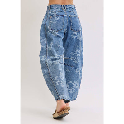 Floral Barrel Jeans