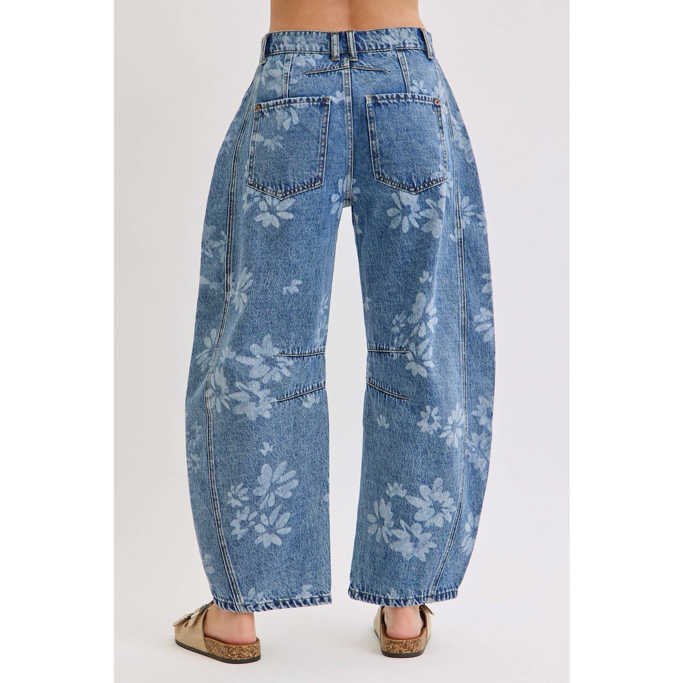 Floral Barrel Jeans