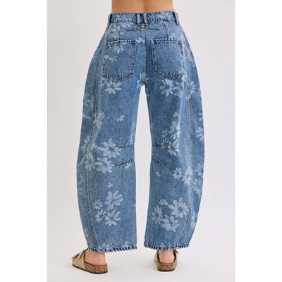 Floral Barrel Jeans