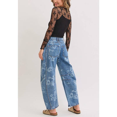 Floral Barrel Jeans