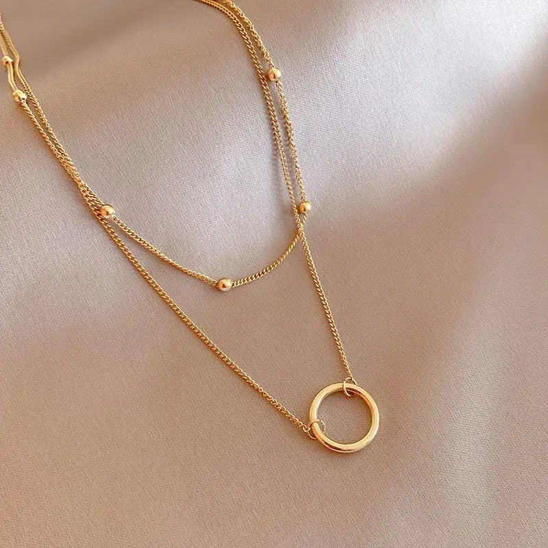 Simple Gold  Layered Necklace