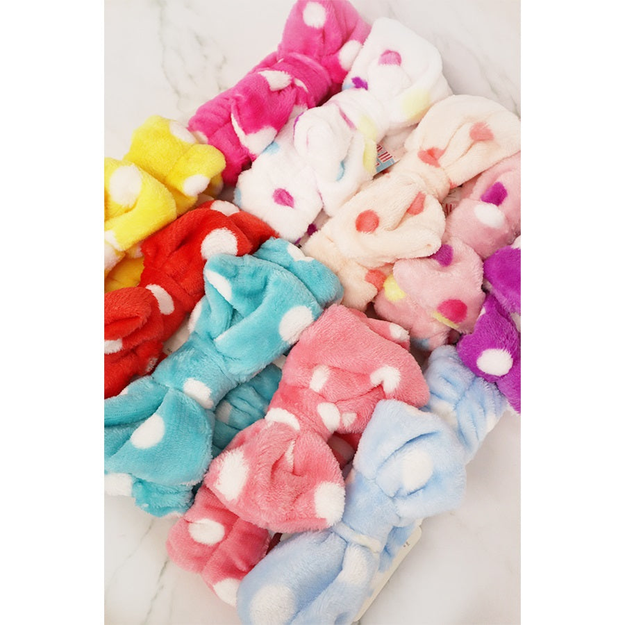 Polka Dot Bow Beauty Spa Headband