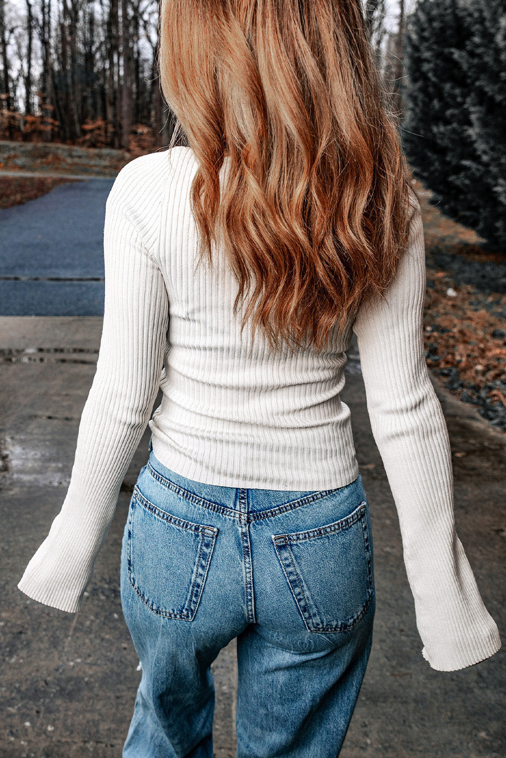 White Contrast Ribbed Sweater - Groopdealz